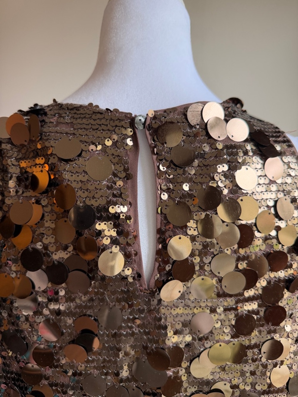 LOFT Brown Gold Sequin Party Top sleeveless size small NWT - Picture 5 of 7
